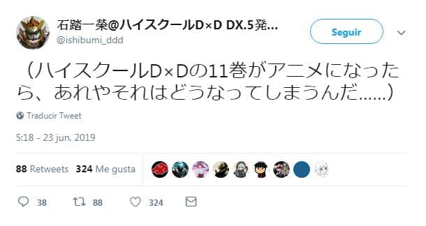 El autor de High School DxD da indicios de una nueva temporada 