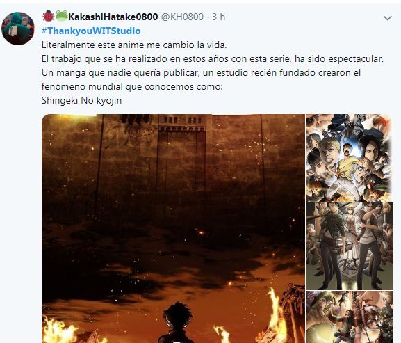Fans agradecen a Wit Studio por animar Shingeki no Kyojin