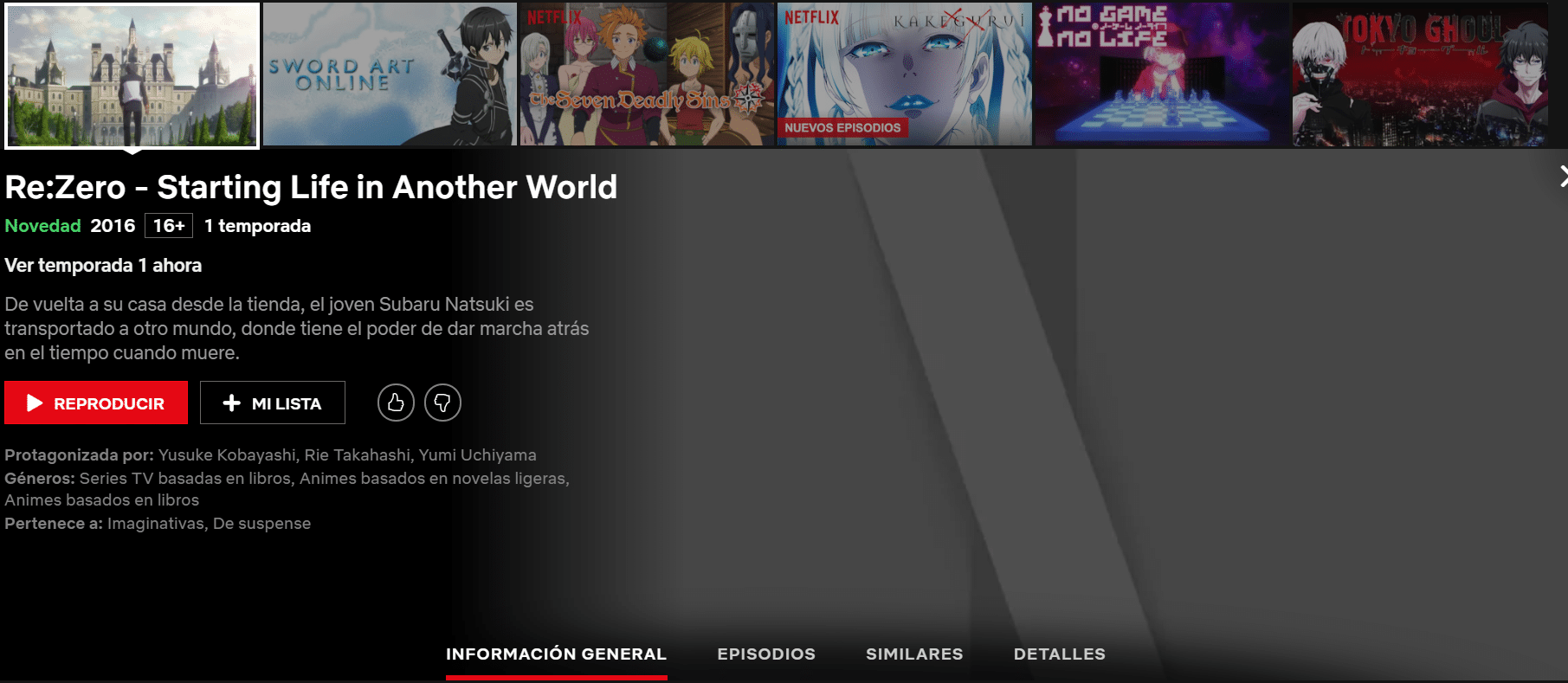 Re:Zero se estrena sin previo aviso en Netflix España