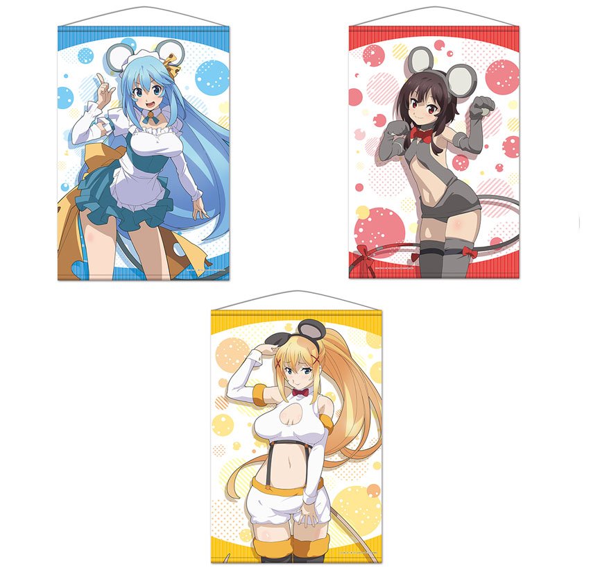 Las protagonistas de Konosuba se visten de ratoncitas para un evento especial