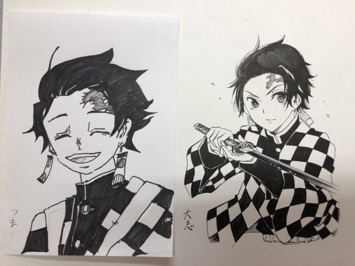 Kimetsu no Yaiba: El creador de Bokutachi wa Benkyou ga Dekinai dibuja a Tanjiro