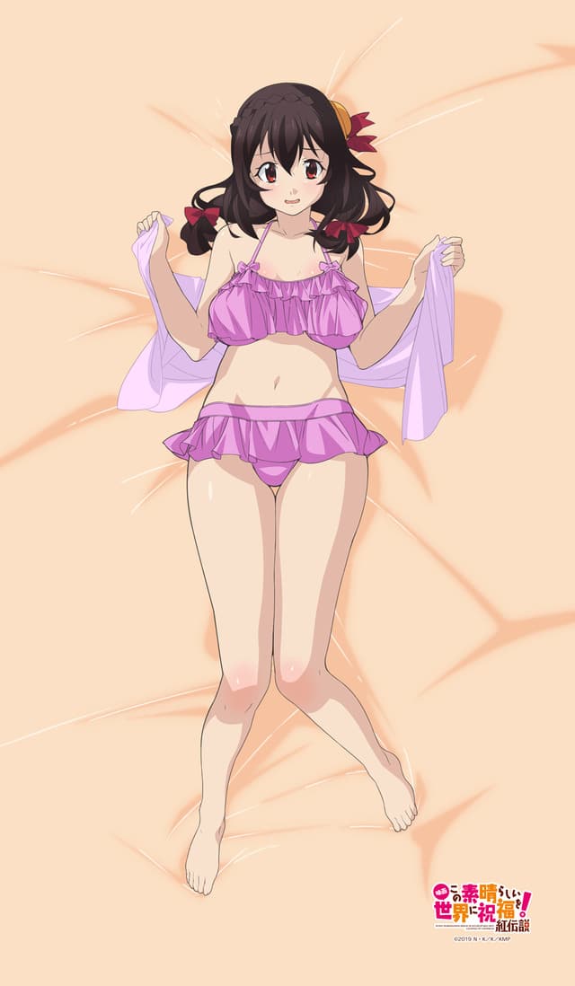 Las chicas de Konosuba visten sus trajes de baño para una colección de sabanas