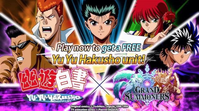Grand Summoners anuncia una colaboración con Yu Yu Hakusho