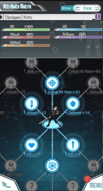 sword art online memory defrag habilidades