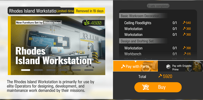 arknights partial necrosis forniture colection