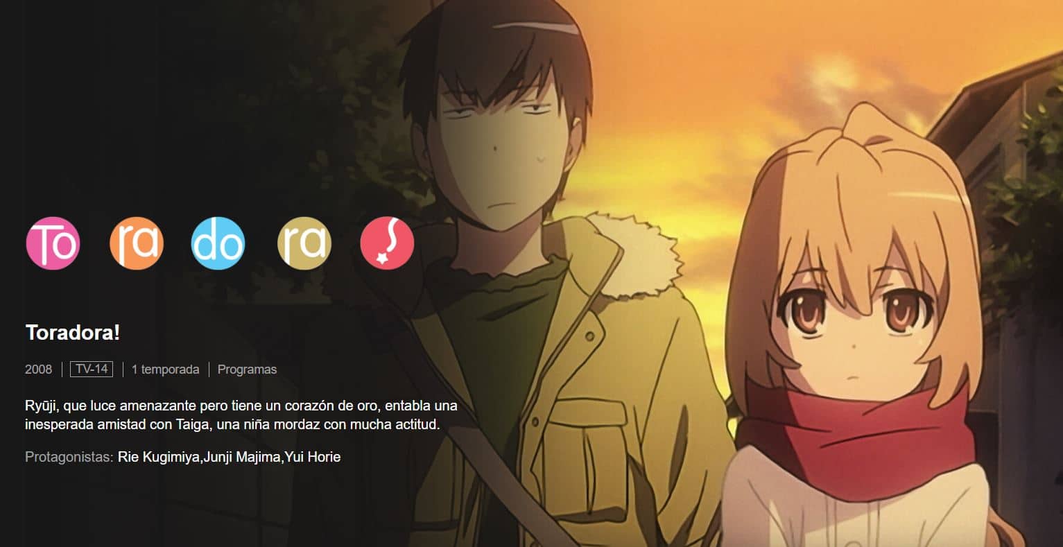 Toradora ya está disponible en Netflix