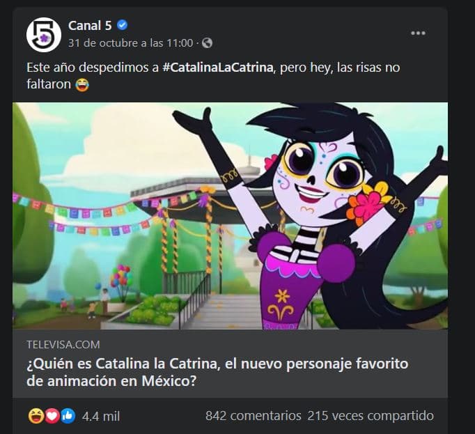 Canal 5 se despide de su waifu Catarina La Catrina 