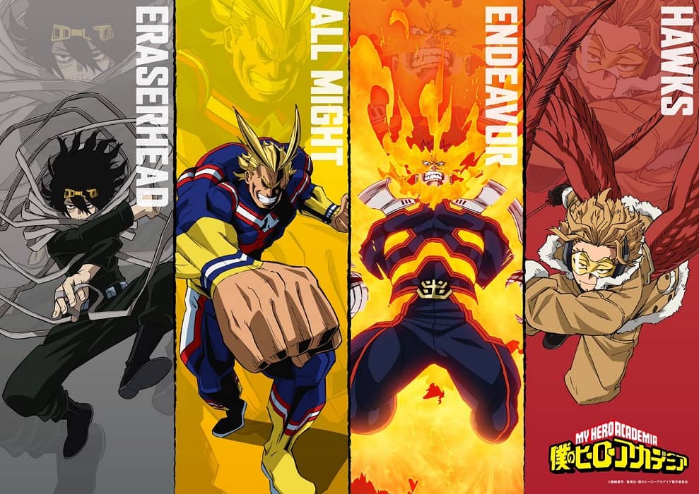 Boku no Hero Academia revela un visual protagonizado por All Might, Endeavour, Hawks y Eraserhead