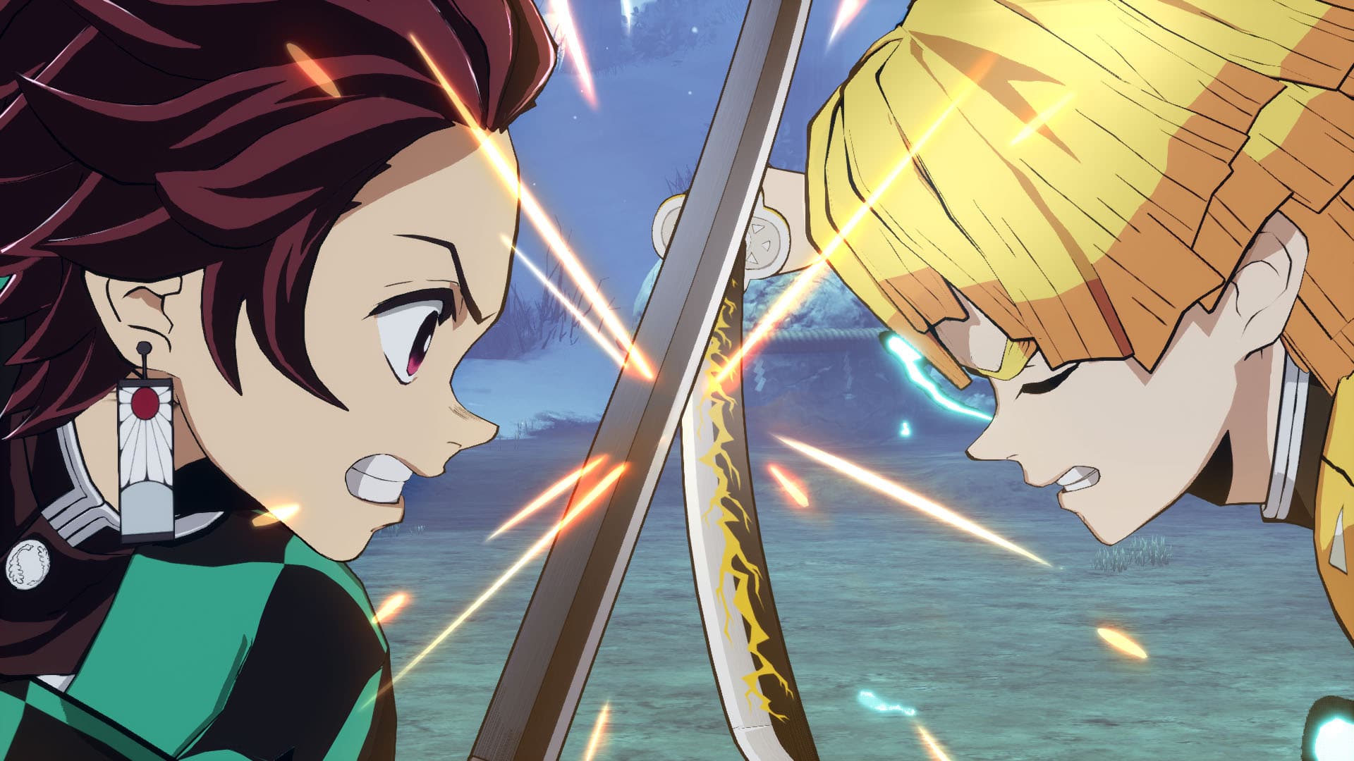 Tanjiro vs Zenitsu Captura del juego