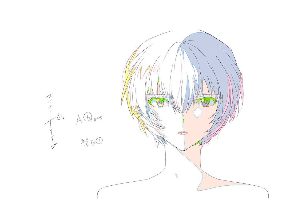 Boceto utilizado para la publicidad Evangelion