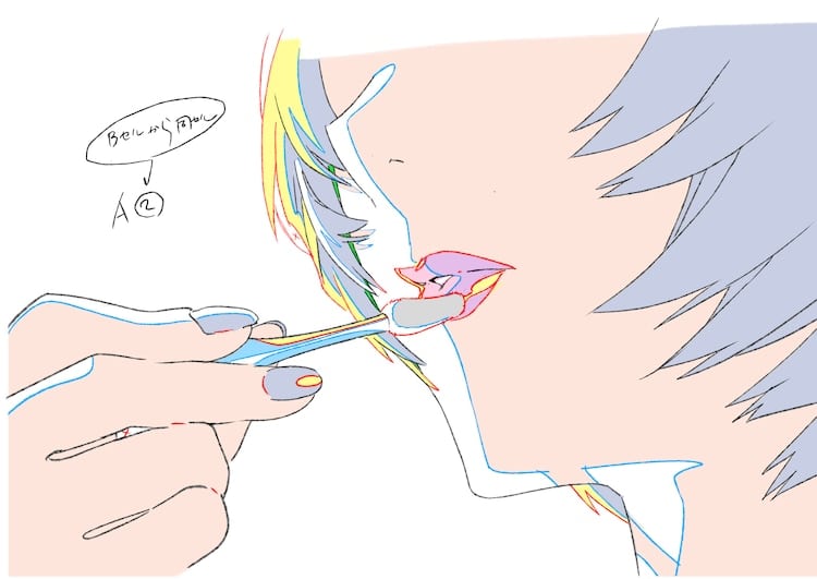 Boceto utilizado para la publicidad Evangelion