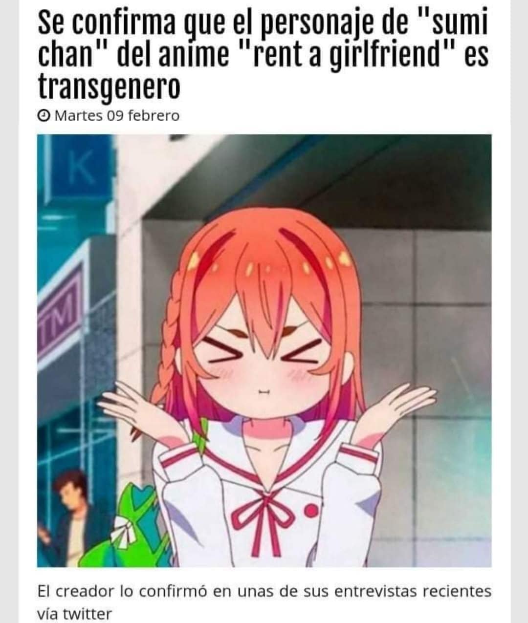 Kanojo, Okarishimasu - ¿Es verdad que Sumi es un hombre transgenero?