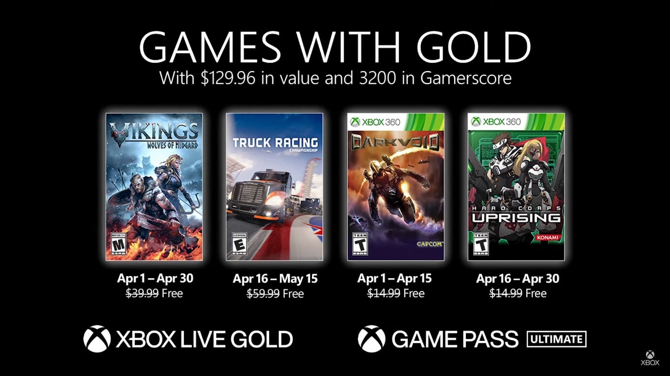 xbox live gold - abril
