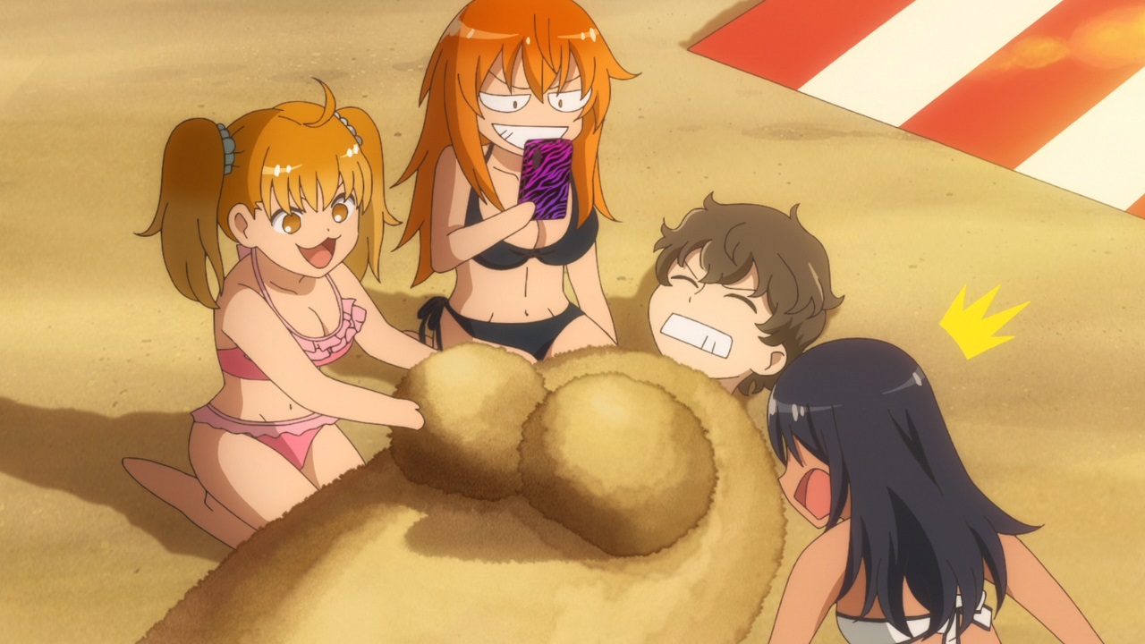 nagatoro se divierte en la playa
