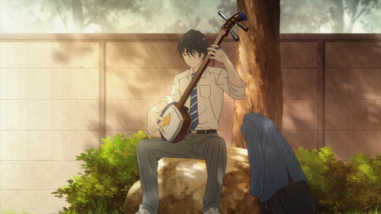 mashiro no oto: setsu practica la cancion de su abuelo