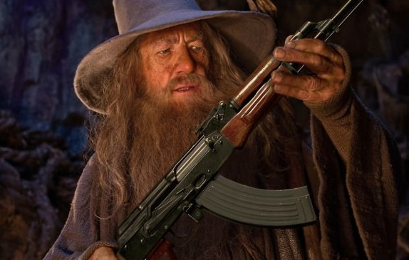 Meme de Wizard with a Gun