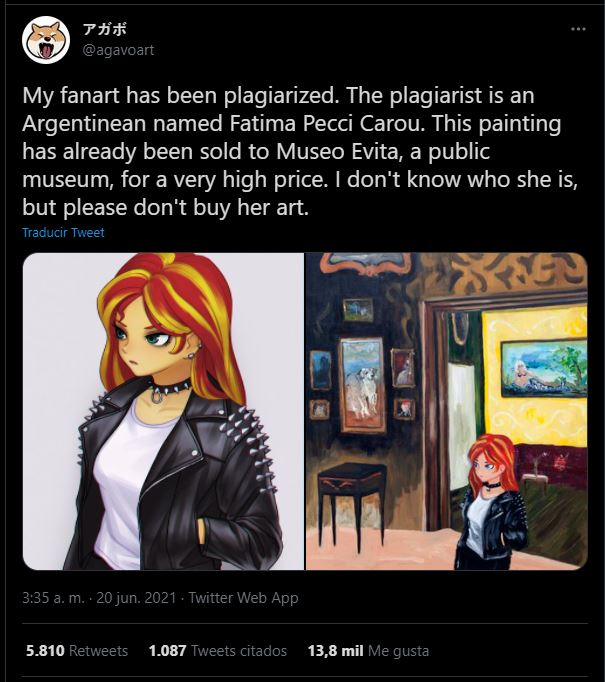Artista Argentina plagia ilustraciones de anime