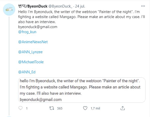 La autora de Yahwacheop denuncia a sitios por distribuir su obra de manera ilegal