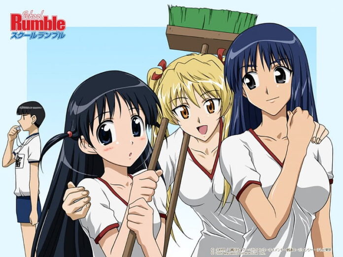 Tenma, Eri y Mikoto School Rumble