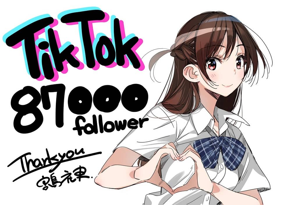 El autor Kanojo, Okarishimasu supera los 87 mil seguidores en Tik Tok
