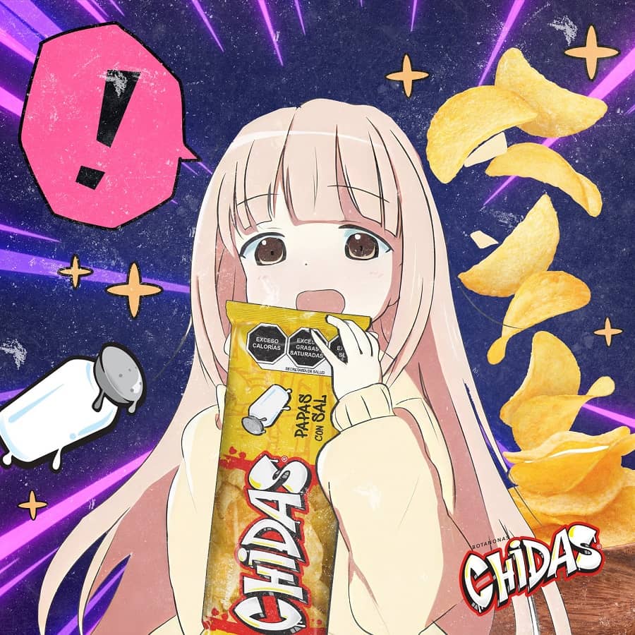 ¡Las waifus son la clave! Marca de botanas utiliza chicas de anime para promocionarse