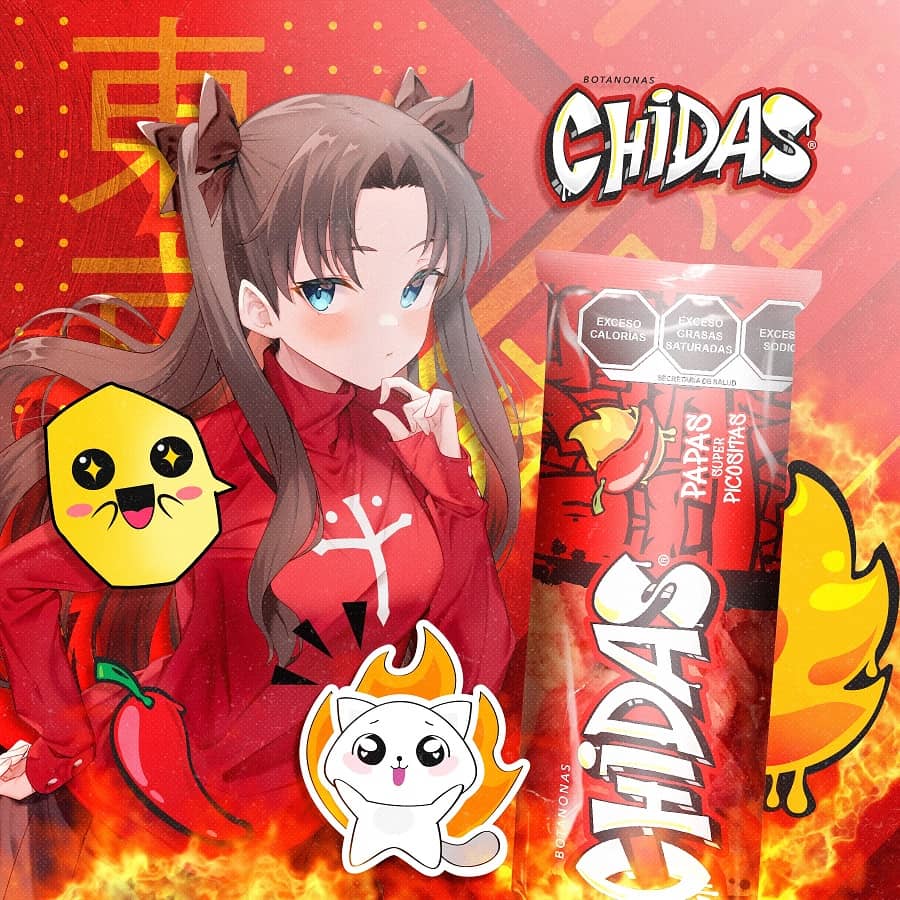 ¡Las waifus son la clave! Marca de botanas utiliza chicas de anime para promocionarse