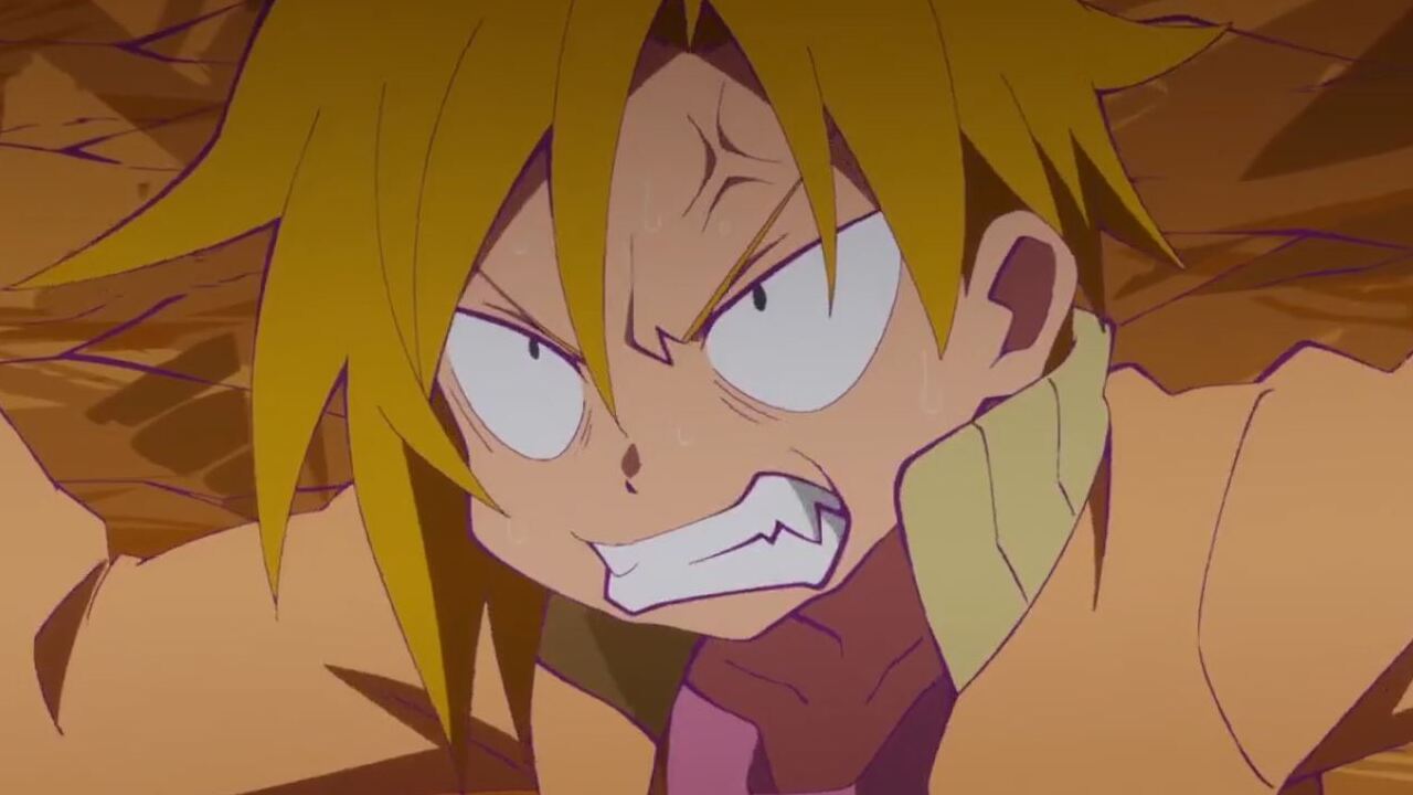 Heion Sedai no Idaten-tachi Hayato cargando una piedra