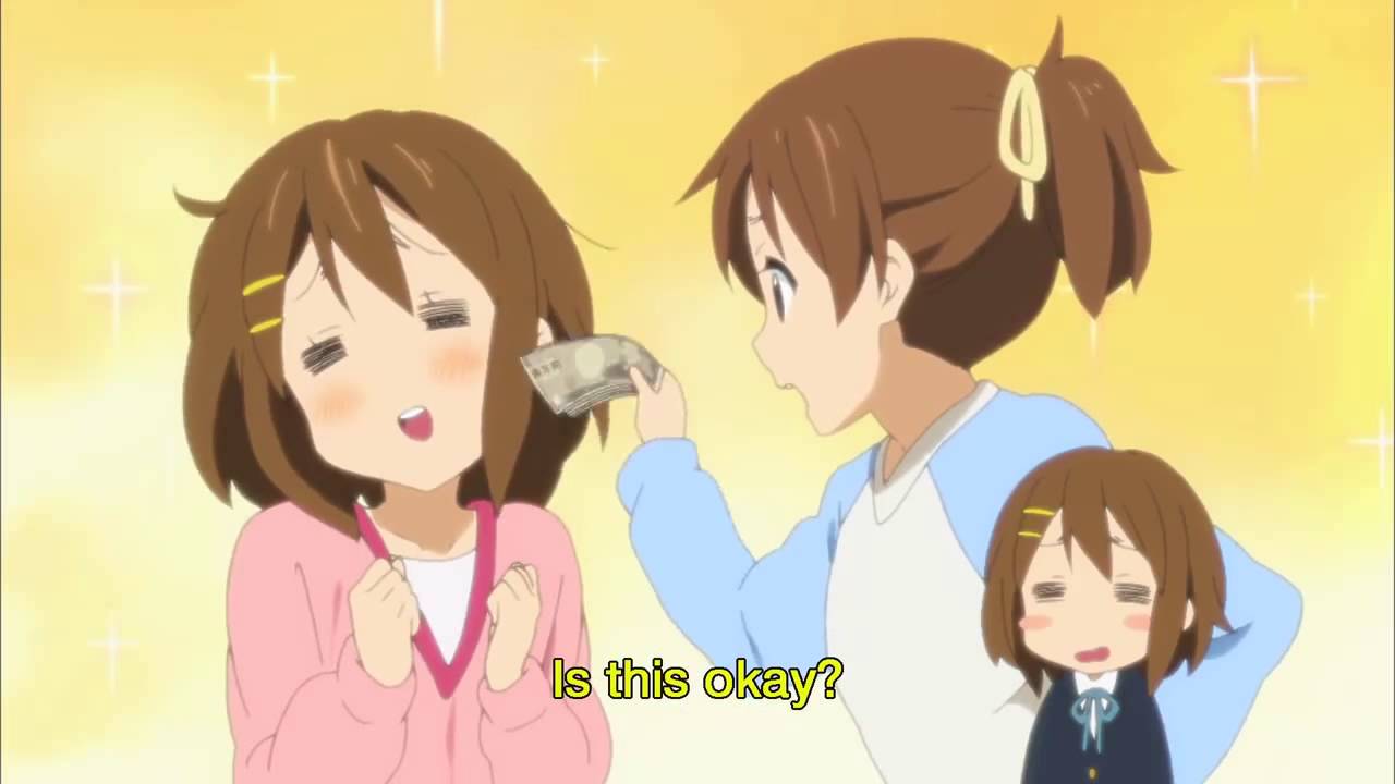 Figuras de anime eBay K-on Yui siendo golpeada con dinero