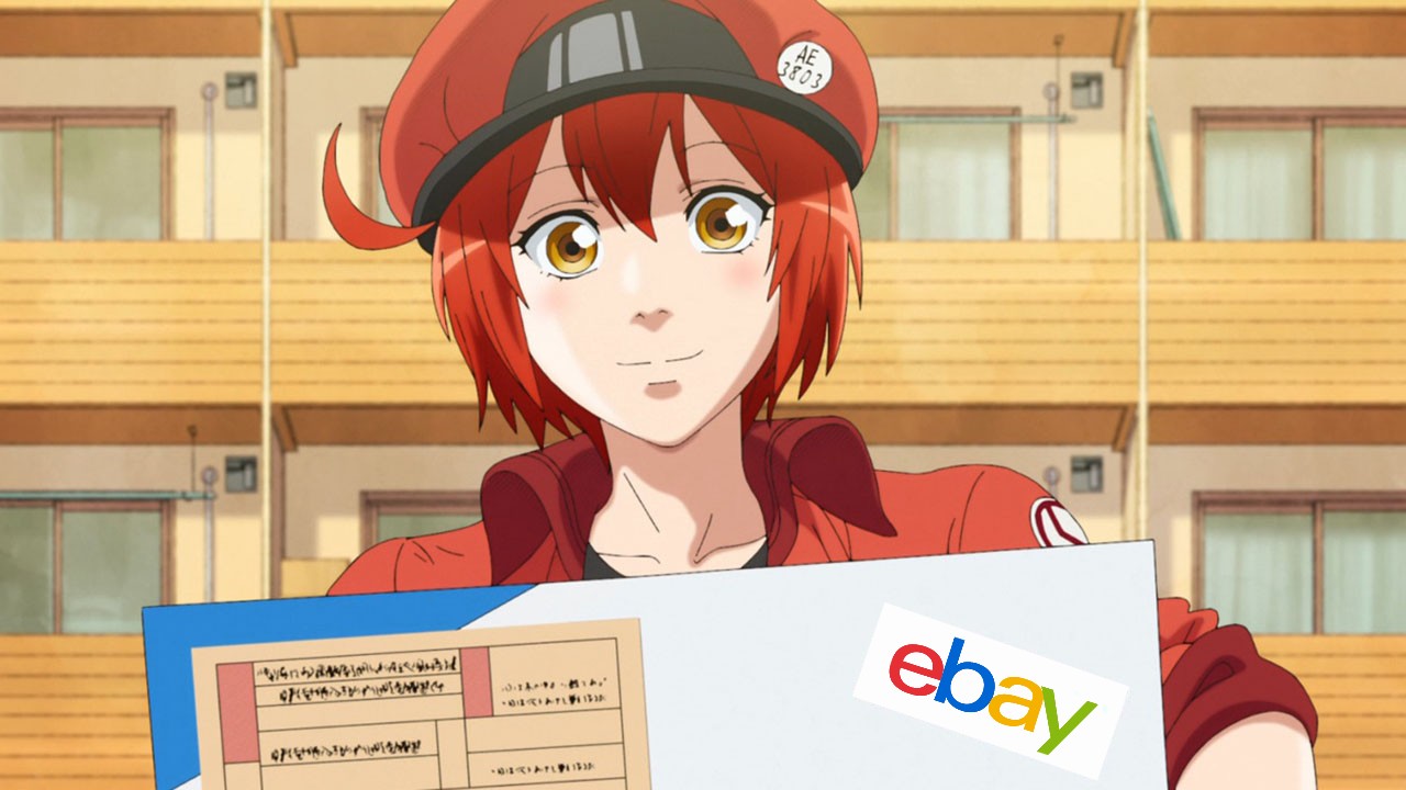 Figuras de anime eBay Hataraku Saibou Globulo Rojo entregando paquete