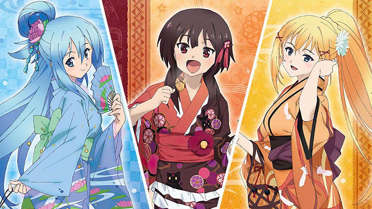 Konosuba - Aqua, Megumin y Darkness lucen sus kimonos veraniegos para esta colaboración