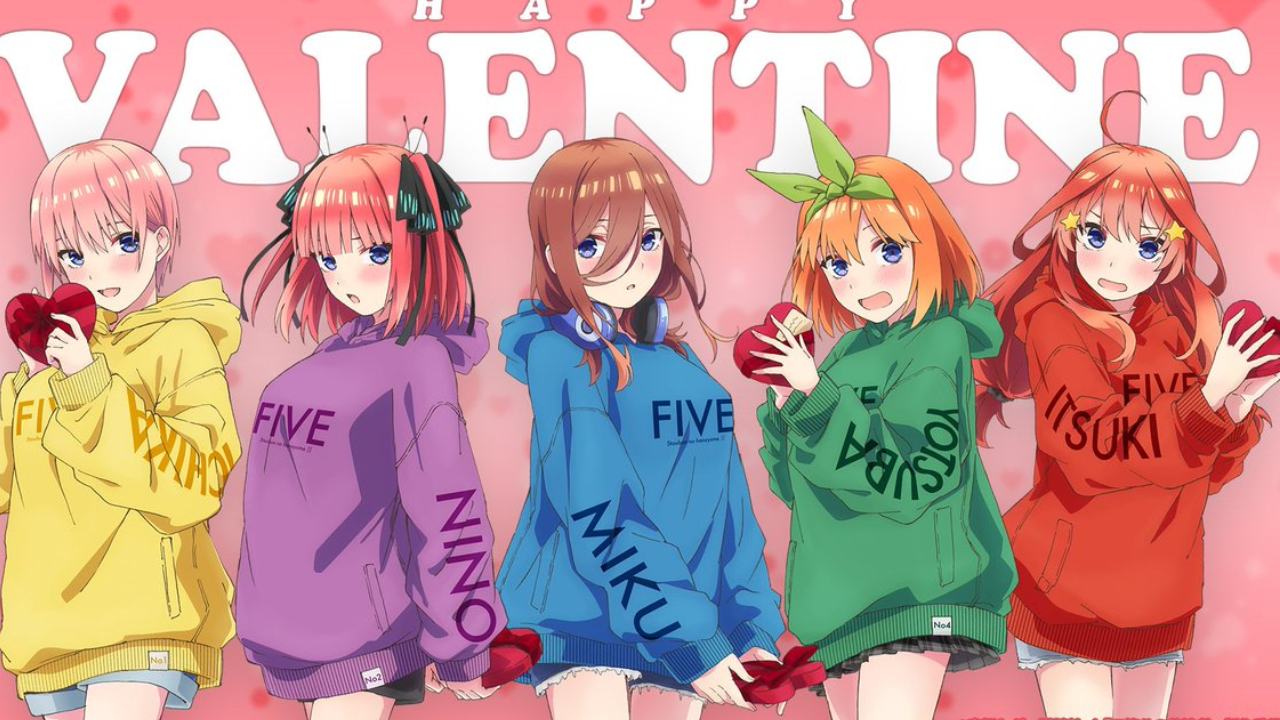 Las quintillizas de Go-Toubun no Hanayome celebran San Valentin