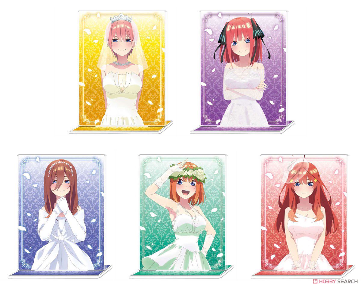 Go-Toubun no Hanayome se visten de novia retratos acrilico