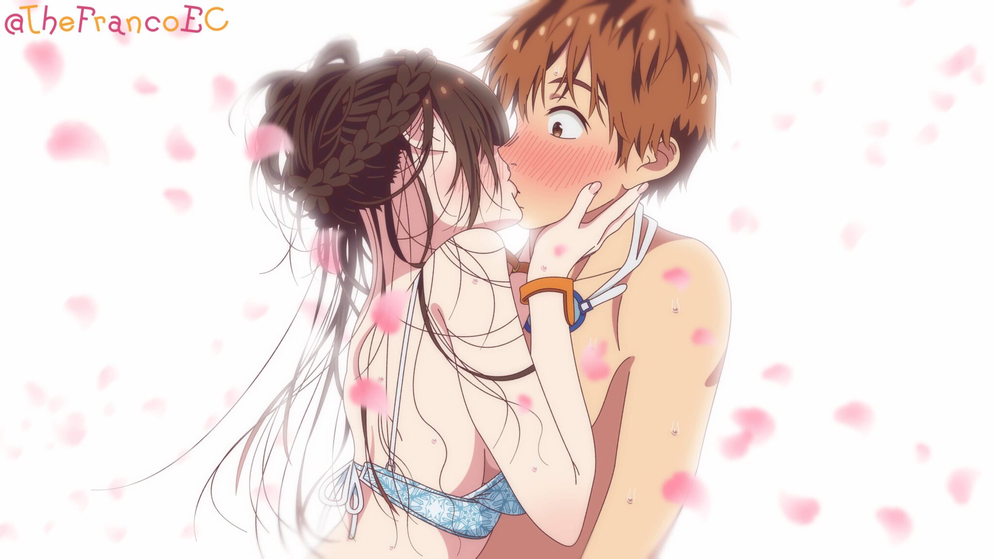 Kanojo Okarishimasu - Así se vería el beso entre kazuya y chizuru en el manga