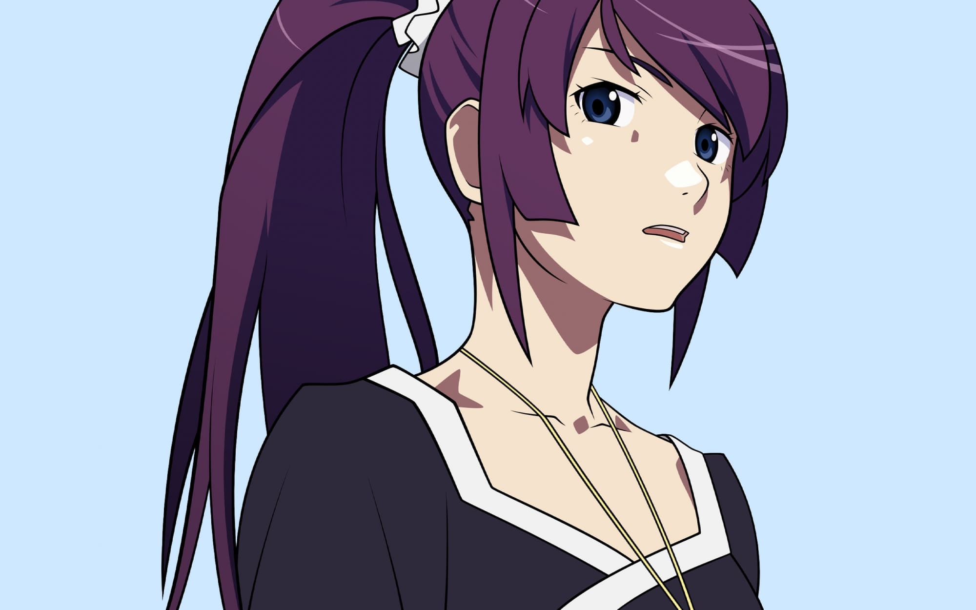 Senjougahara hitagi monogatari ponytail