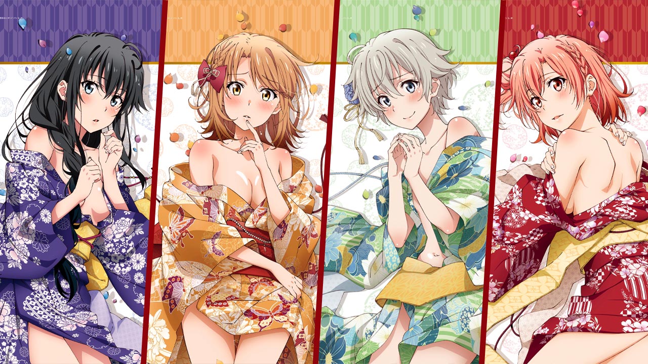 oregairu papeles tapiz kimono portada