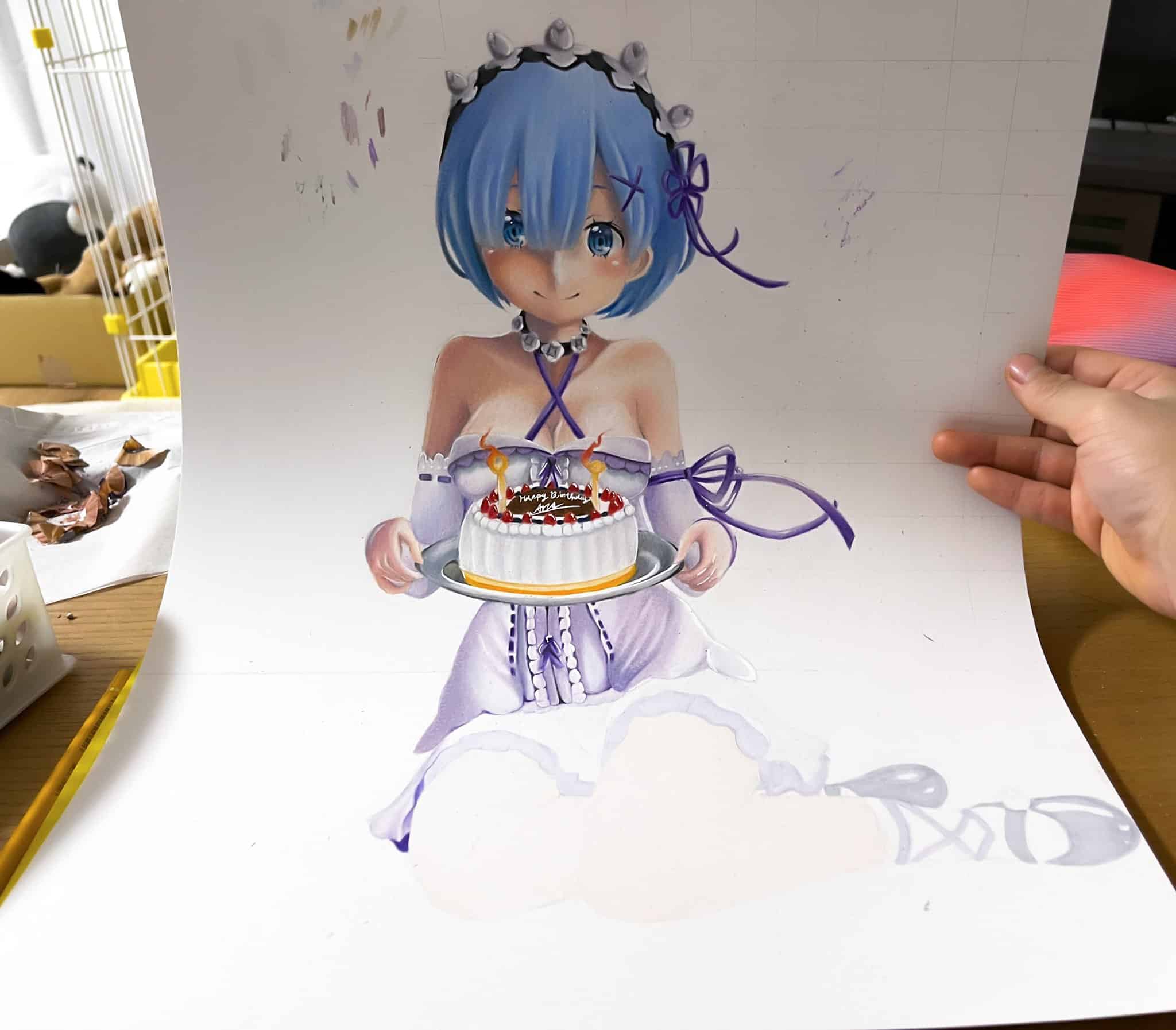 Re:Zero - Un increíble Fanart de Rem dejo sorprendidos a los fans.