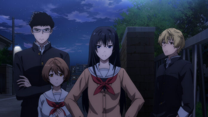 Tomodachi Game reunión en la noche de los protagonistas