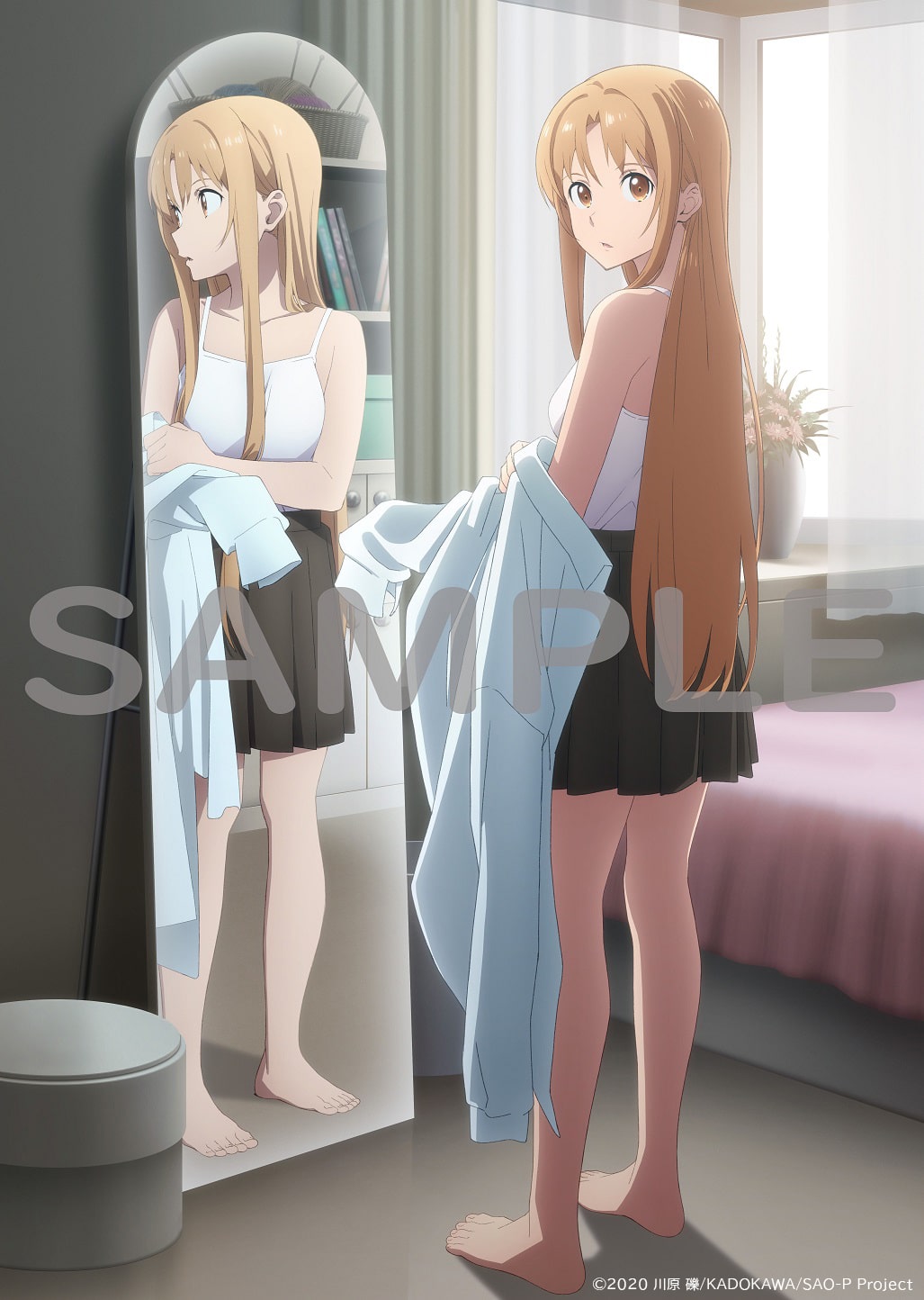 Sword Art Online Asuna estrena una ilustración tomando un baño