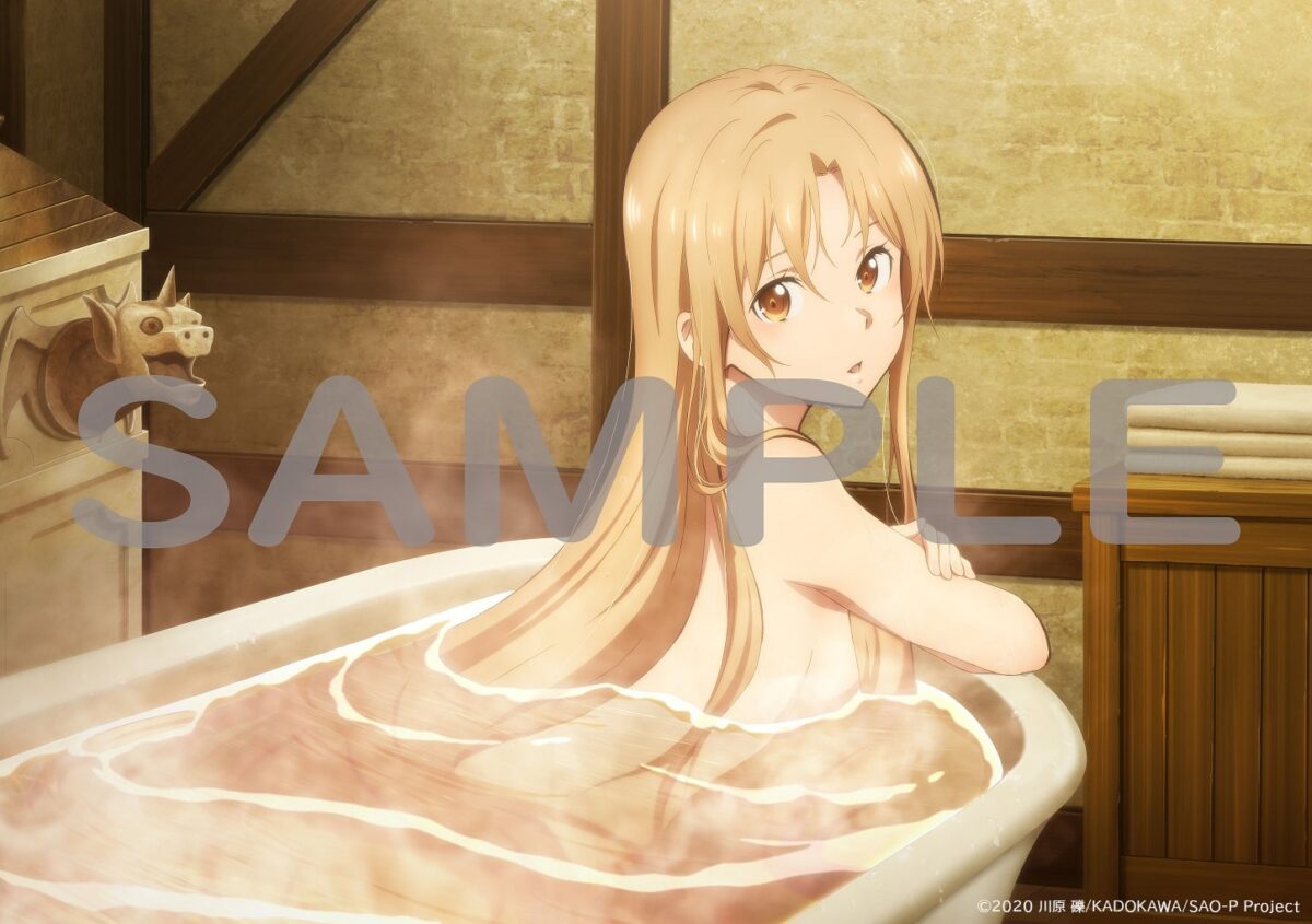 Sword Art Online Asuna estrena una ilustración tomando un baño