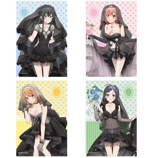 Oregairu Las chicas visten hermosos vestido de novia de color negro