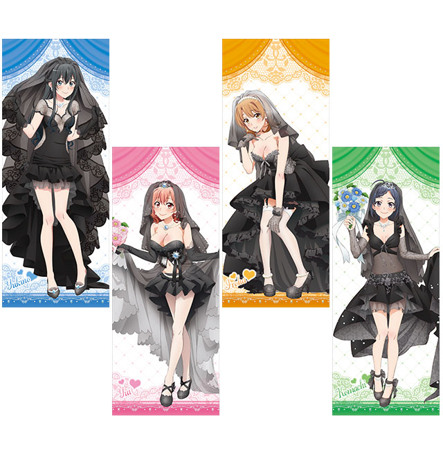 Oregairu Las chicas visten hermosos vestido de novia de color negro