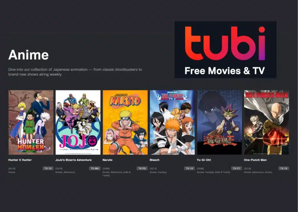 Tubi TV anime