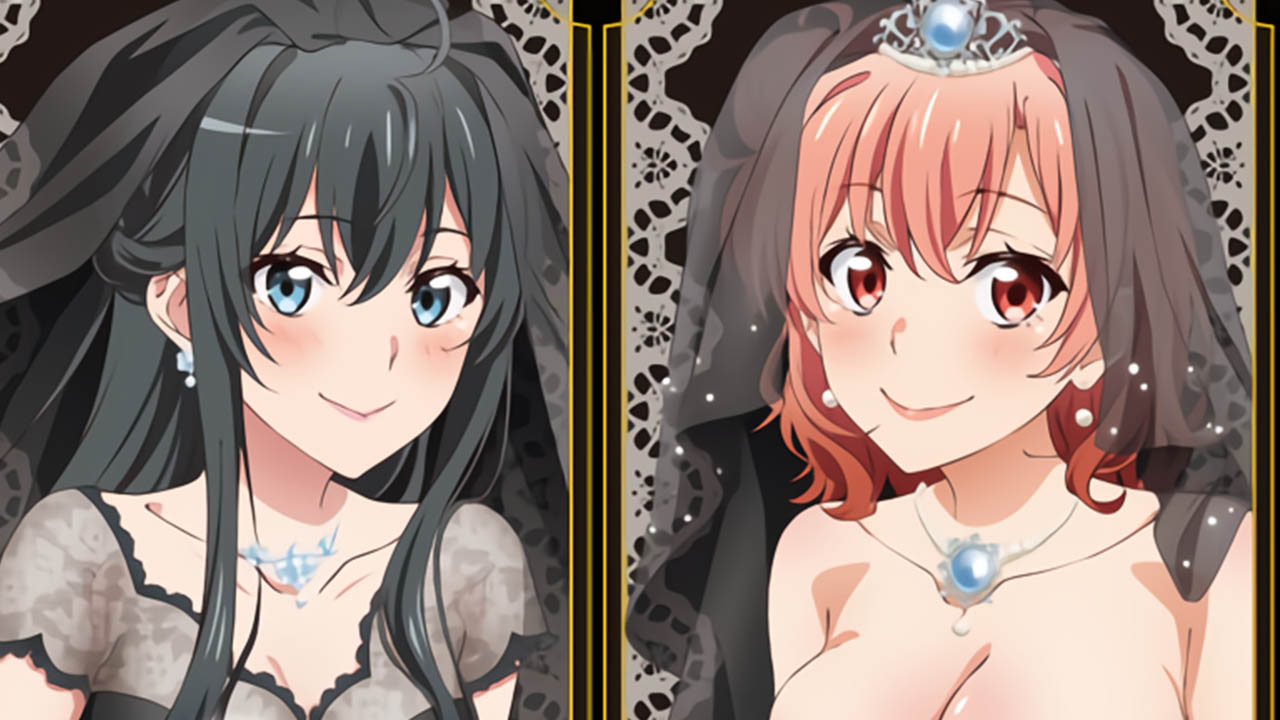 Oregairu chicas hermosos vestido de novia de color negro