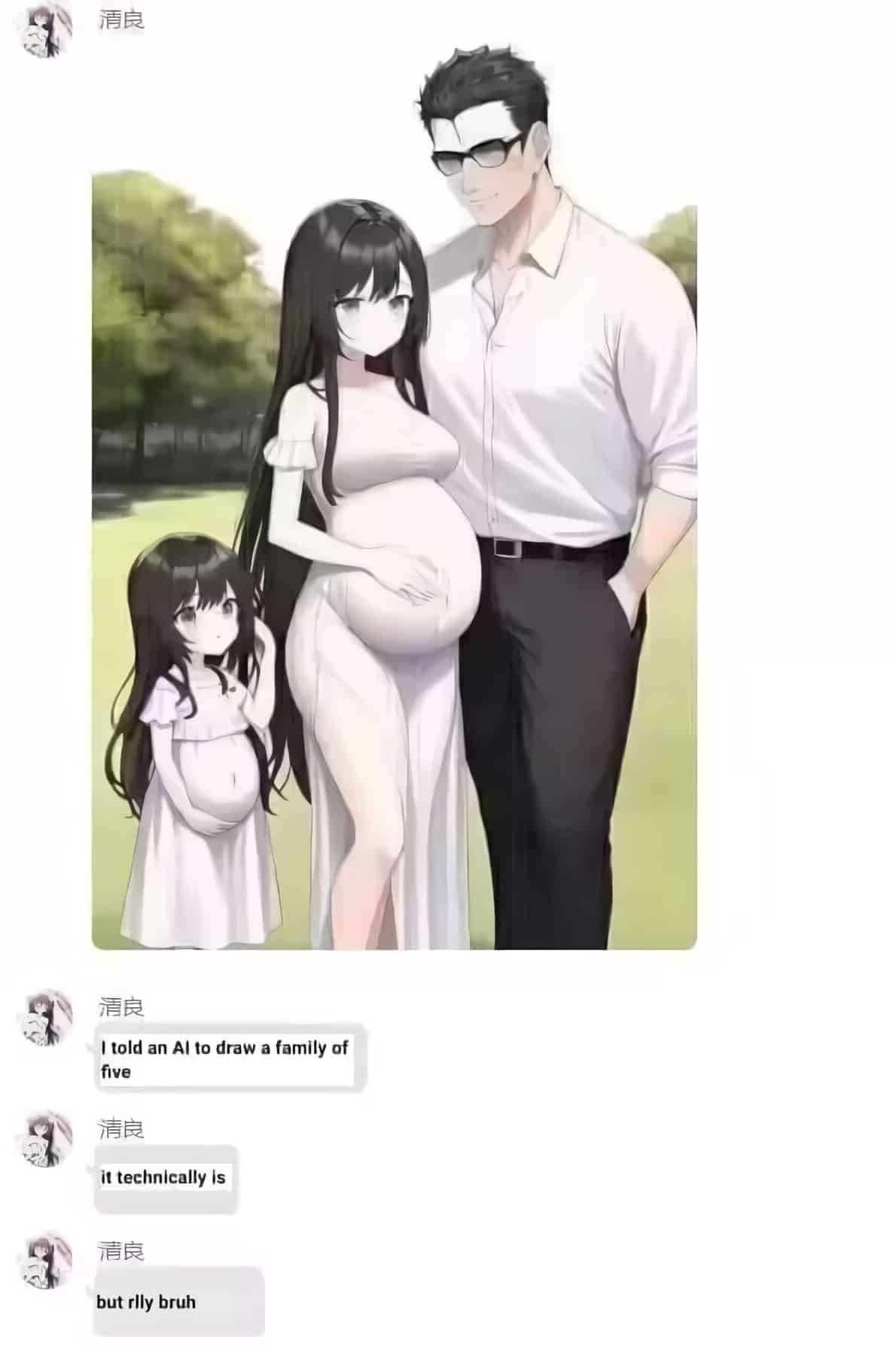 Una IA una familia de anime y termina perturbando a los otakus