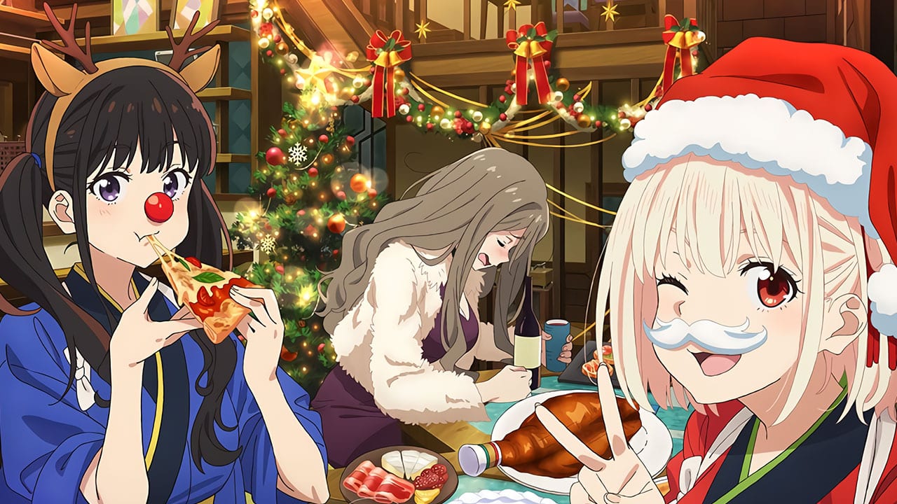 Lycoris Recoil Chisato y Takina celebran la navidad