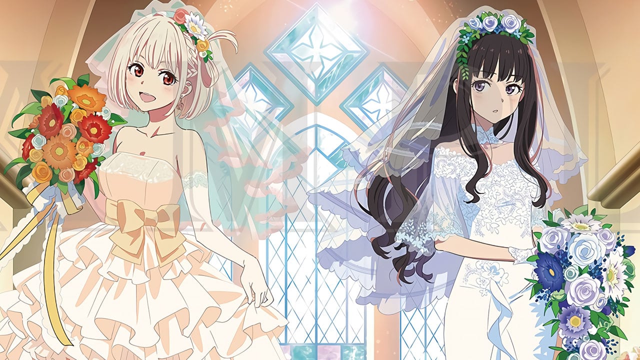 Lycoris Recoil Chisato y Takina lucen vestidos de novia para su boda y causan furor