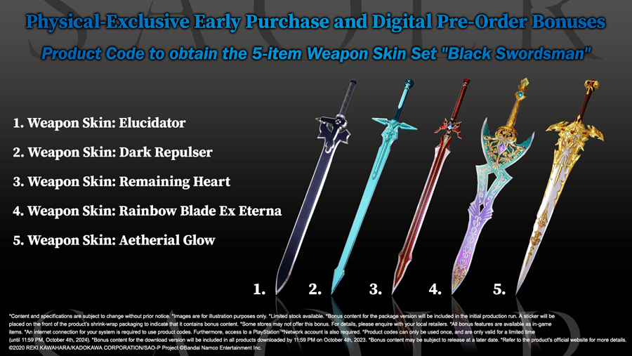Recompensas exclusivas de Sword Art Online Last Recollection
