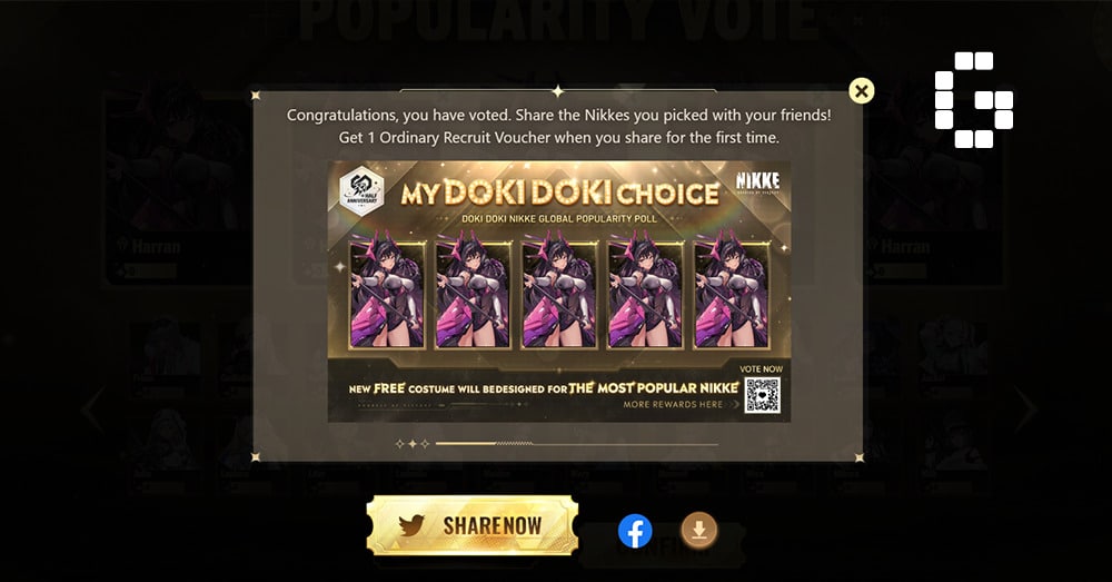 Nikke: Vota en el concurso de popularidad y consigue una skin para tu personaje favorito