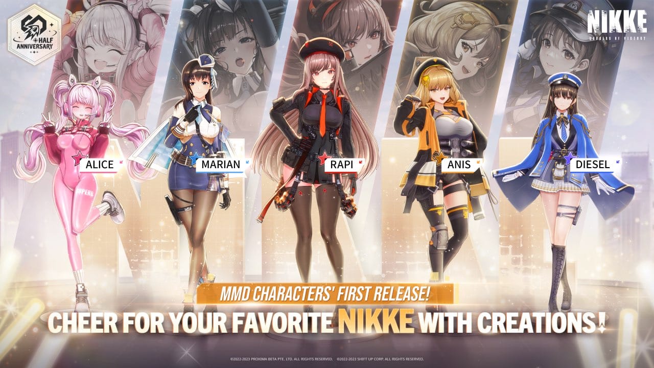 Nikke: Se revelan oficialmente modelos MMD para diversos personajes del videojuego