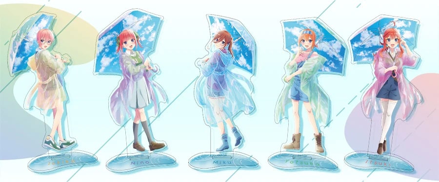 Las quintillizas de The Quintessential Quintuplets listas para la lluvia en nueva colaboración